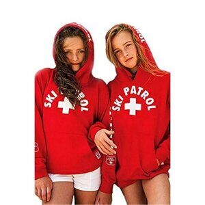 Ski Patrol Youth Kids Red Lifeguard Graphic Sweatshirt Hoodie
